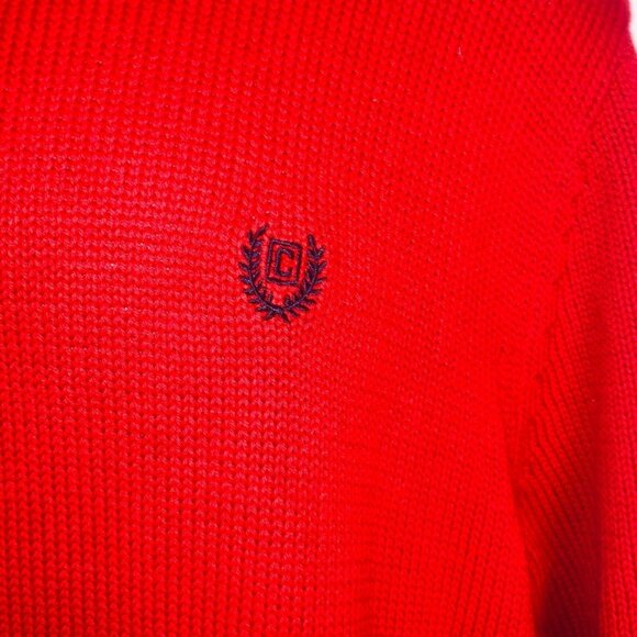 Chaps Mens L Sweater Red Long Sleeve Crew Neck Knit Pullover New - Picture 3 of 8